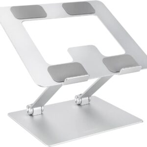 Amazon Basics Sturdy and Portable Ergonomic Laptop Stand for Desk, Adjustable Riser, Fits all Laptops