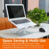 Amazon Basics Sturdy and Portable Ergonomic Laptop Stand for Desk, Adjustable Riser, Fits all Laptops - Image 2